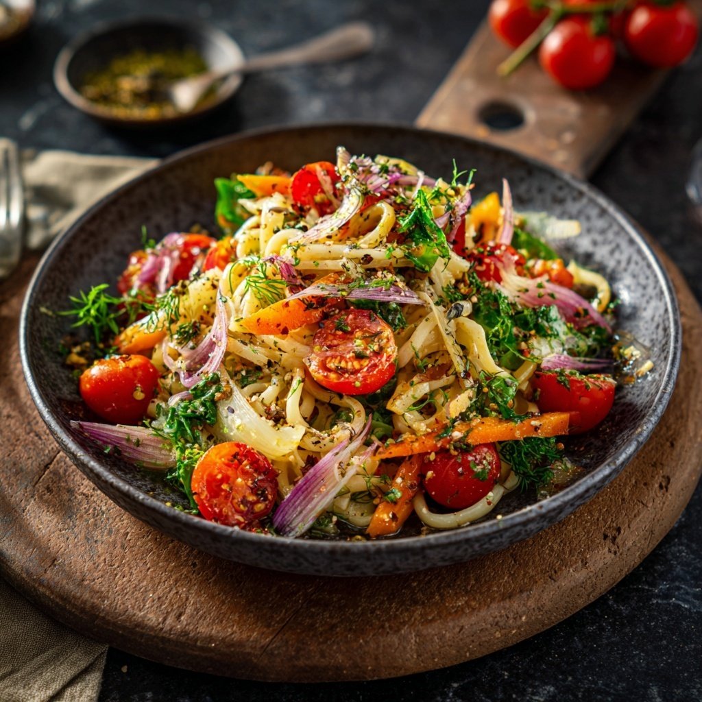 Mediterraner Nudelsalat Mit Fenchel