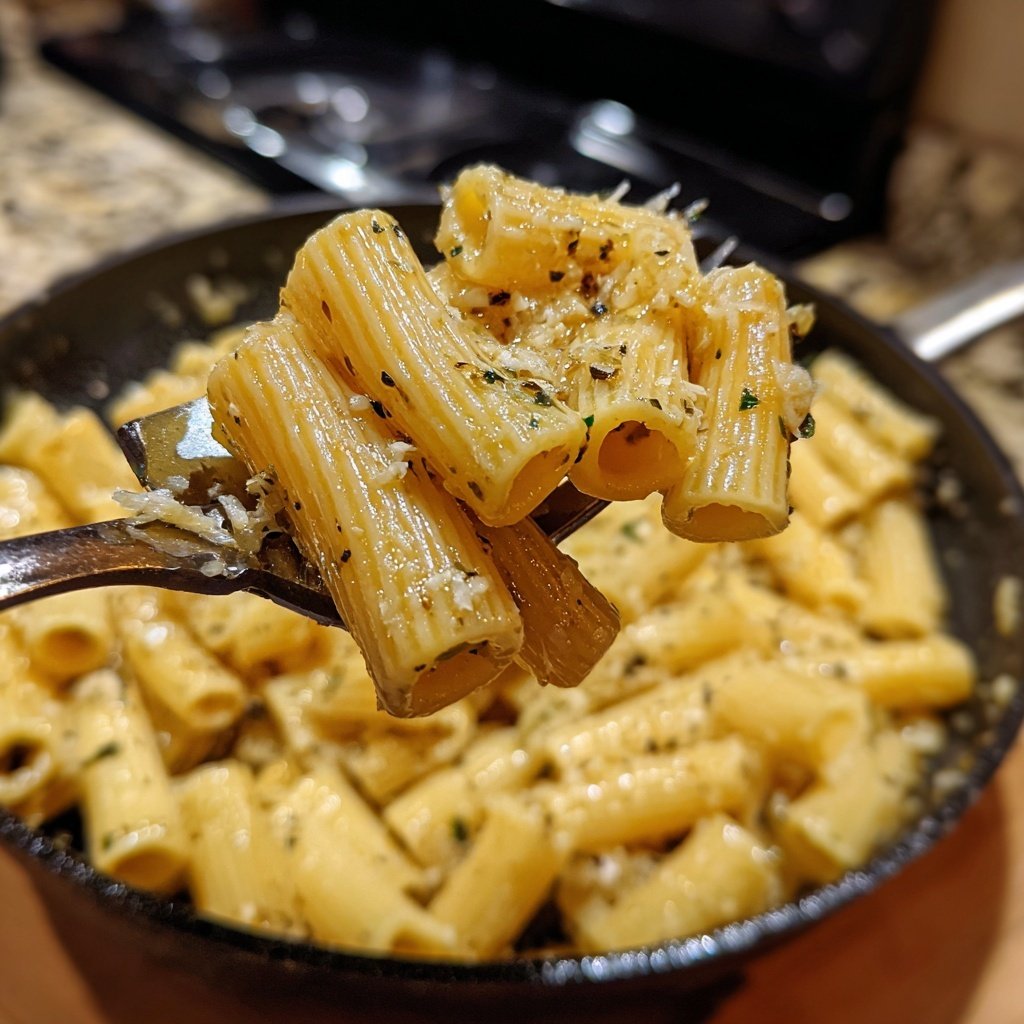 Rigatoni mit Olivenöl und Knoblauch