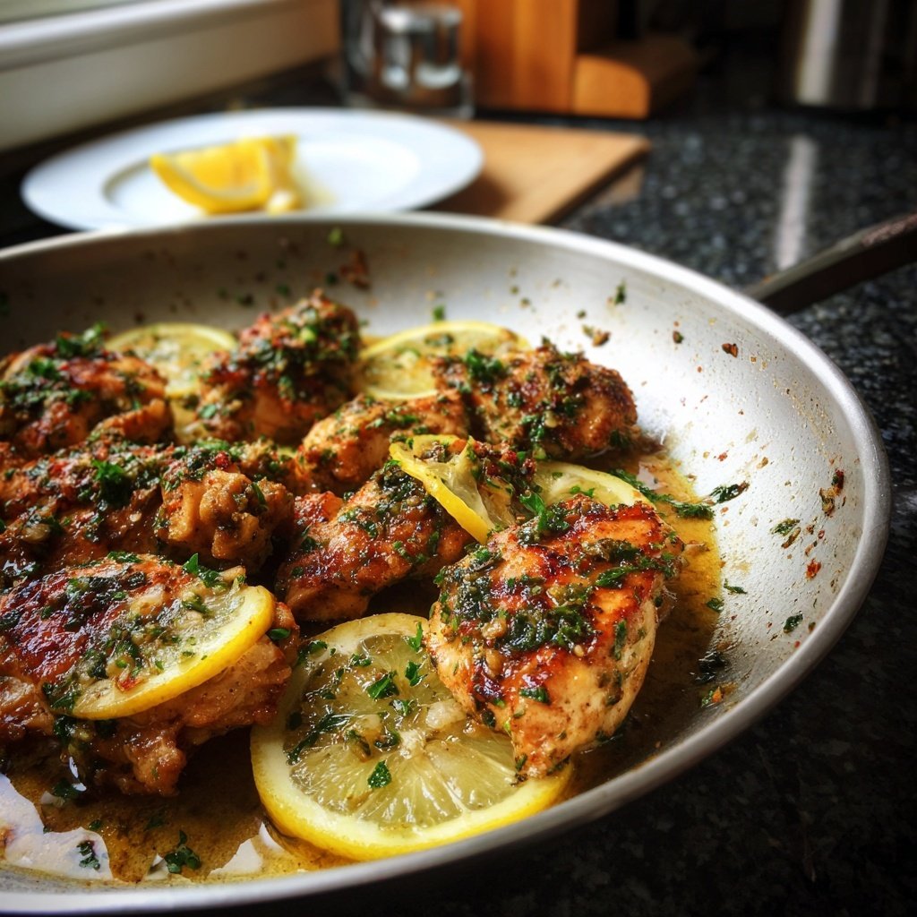 Kalorienarme Hähnchenpfanne Mit Zitronen Kräutern