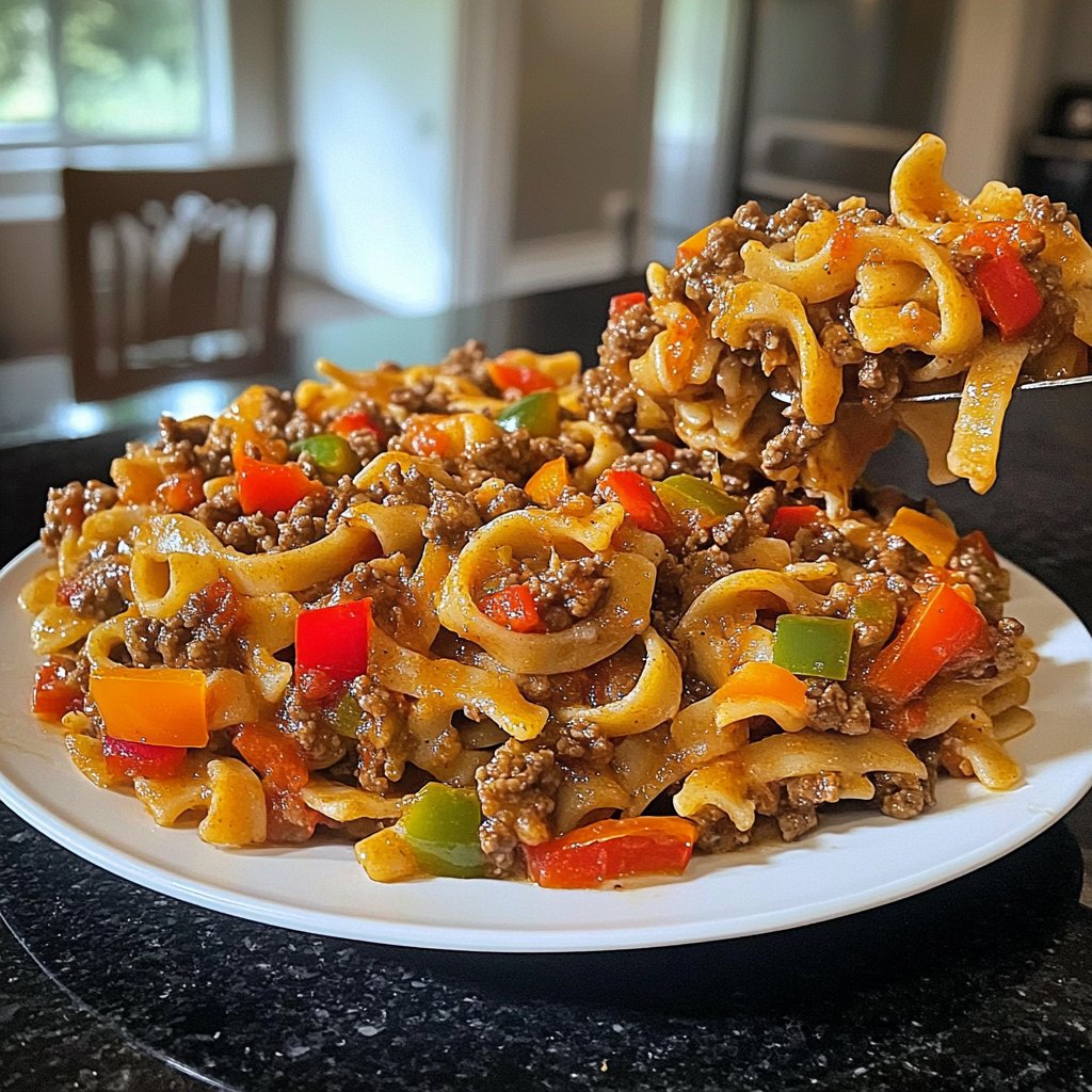 Hackfleisch Nudel Pfanne