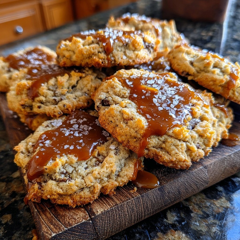 Cookies mit Karamell und Meersalz
