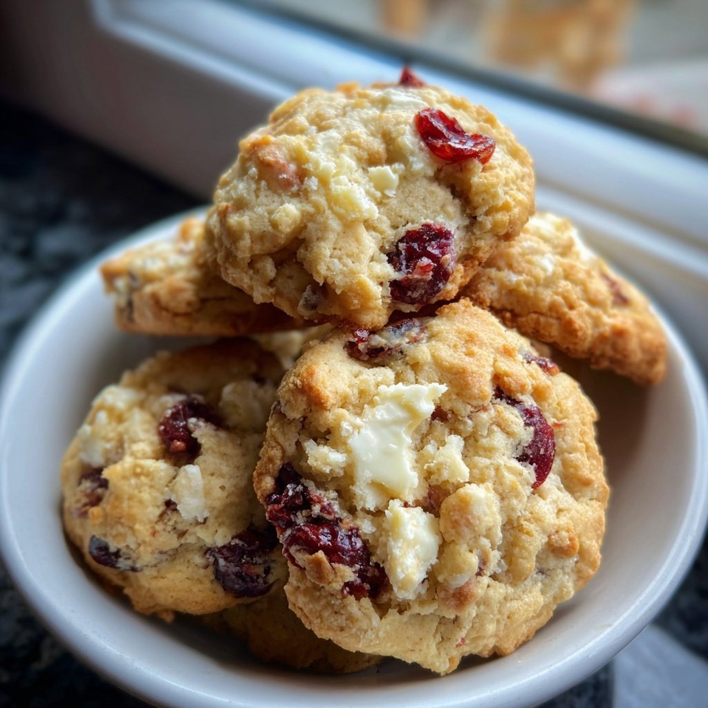 Cookies mit weißer Schokolade und Cranberries