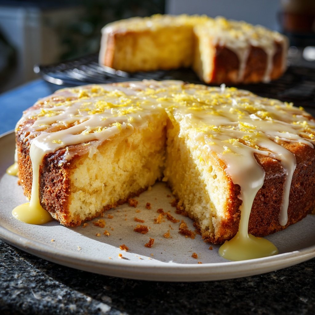 Käsekuchen mit Zitronenguss